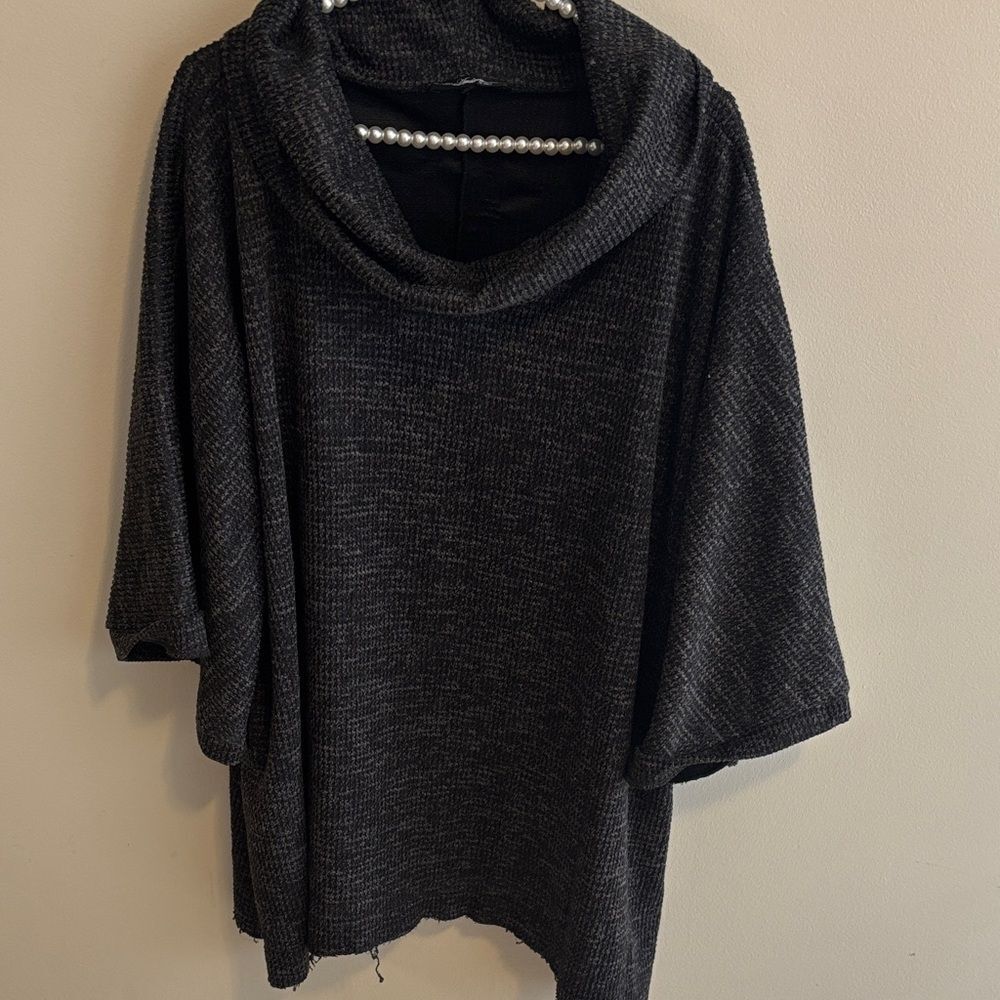 ANDREE BY UNIT Charcoal Cowl Neck Sweater size 3x